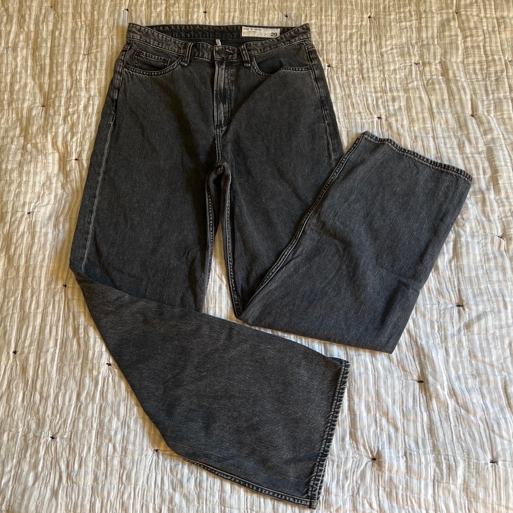Rag & Bone Logan Mid-Rise Wide-Leg Jeans Angelique Faded Black 29 RJ2525H1FAN
